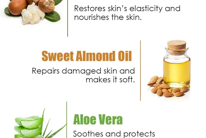 Role of Shea Butter, Sweet Almond Oil, Aloe Vera extracts in natural Body Butter